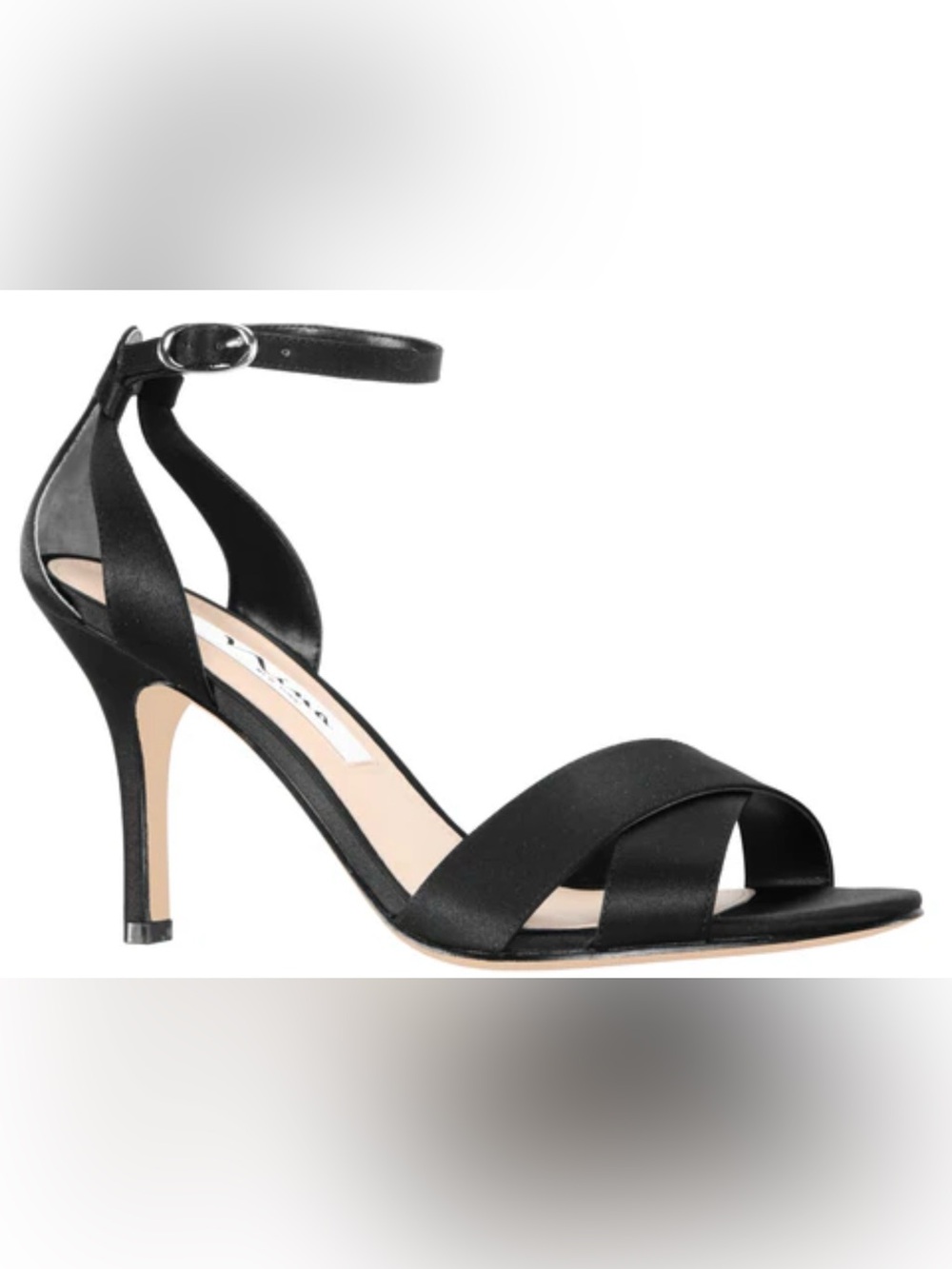 Nina Venus-LS Black Luster Satin Sandals – New in Box
